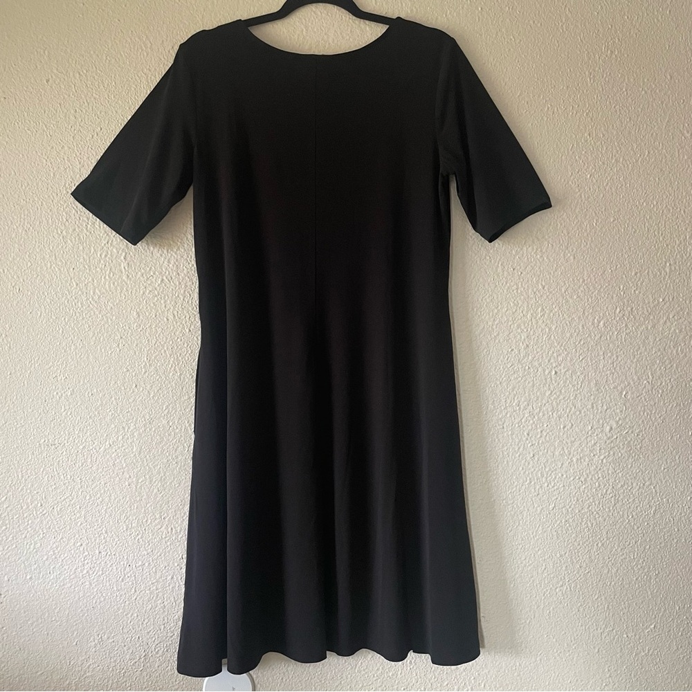 Susan Graver Liquid Knit Slinky Dress Women’s M Black Pull On Stretch Corporate - Picture 8 of 11